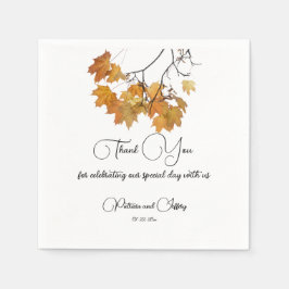 Künstlerische Herbstleaves Hochzeit Serviette