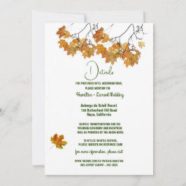 Künstlerische Herbstleaves Hochzeitskarte Einladung