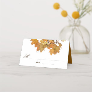 Künstlerische Herbstleaves Hochzeitsstimmung in de Platzkarte