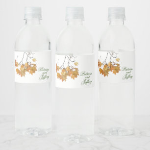Künstlerische Herbstleaves Hochzeitwasser-Flaschen Wasserflaschenetikett