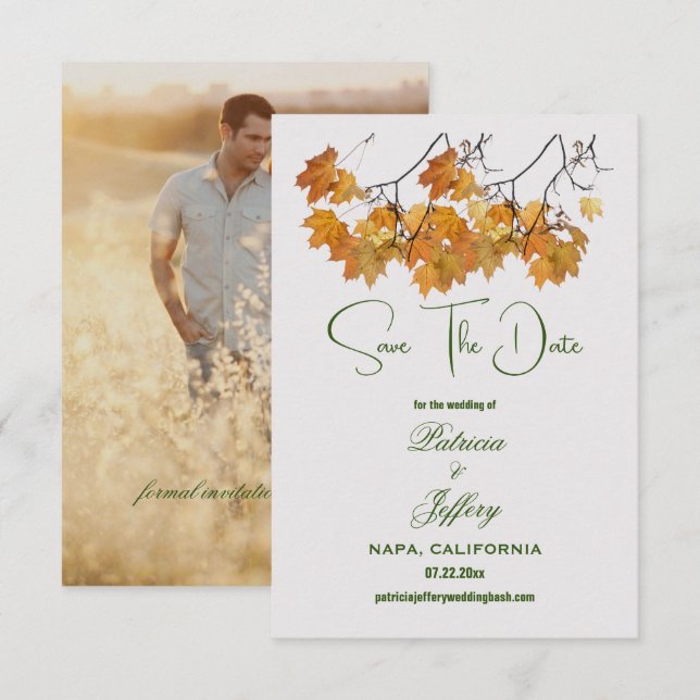 Künstlerische Herbstverläufe Save the Date (Vorne/Hinten)