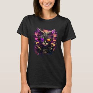 Künstlerische & Hipster-Katze  Coole bunte Katze m T-Shirt