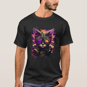 Künstlerische & Hipster-Katze  Coole bunte Katze m T-Shirt