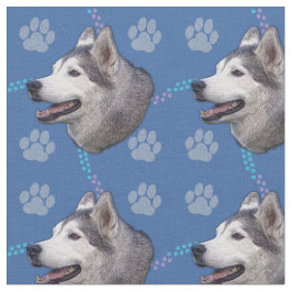 Künstlerische Hunde - Sibirischer Husky v2 Stoff