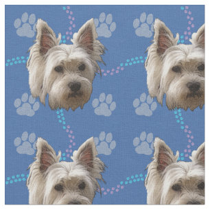 Künstlerische Hunde - West Highland White Terrier  Stoff