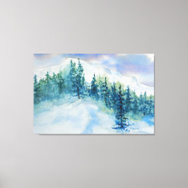 Künstlerische Impressionistin Snowy Mountain Scene Leinwanddruck