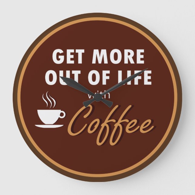 Künstlerische Kaffeemaschine Große Wanduhr (Vorderseite)