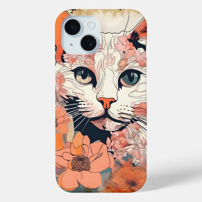 Künstlerische Katze Case-Mate iPhone Hülle (Rückseite)