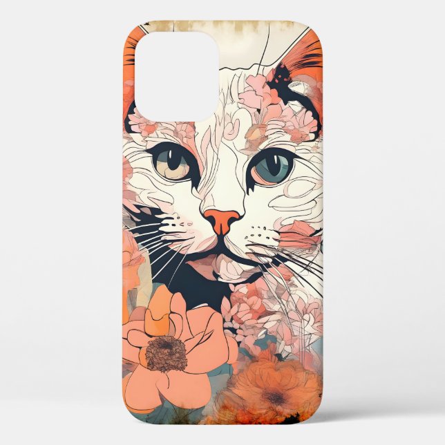 Künstlerische Katze Case-Mate iPhone Hülle (Rückseite)