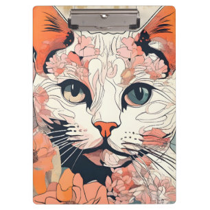 Künstlerische Katze Klemmbrett