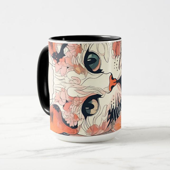 Künstlerische Katze Tasse (Vorderseite Links)