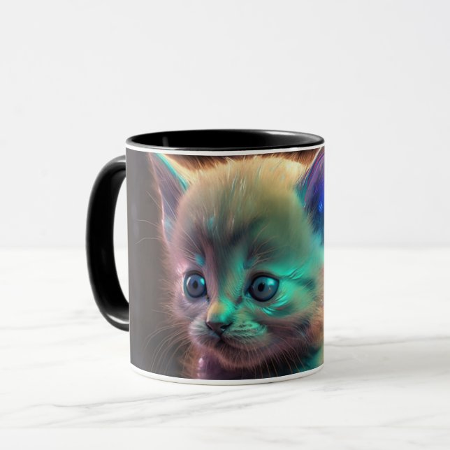 Künstlerische Katze Tasse (Vorderseite Links)