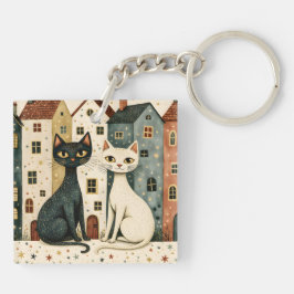 Künstlerische Katzen Schlüsselanhänger