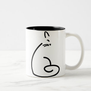 Künstlerische Katzen-Silhouette Zweifarbige Tasse