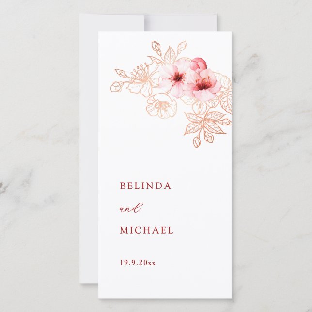 Künstlerische Kirschblüte | Hochzeitsprogramm (Vorderseite)