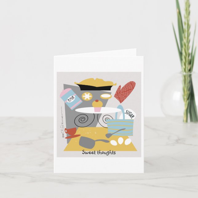 Künstlerische Kochkarte Karte (Vorderseite)