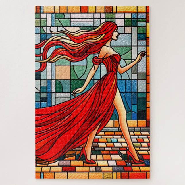 Künstlerische Lady Puzzle (Vertikal)