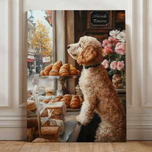 Künstlerische Launenhaftigkeit mit Goldendoodle -  Leinwanddruck