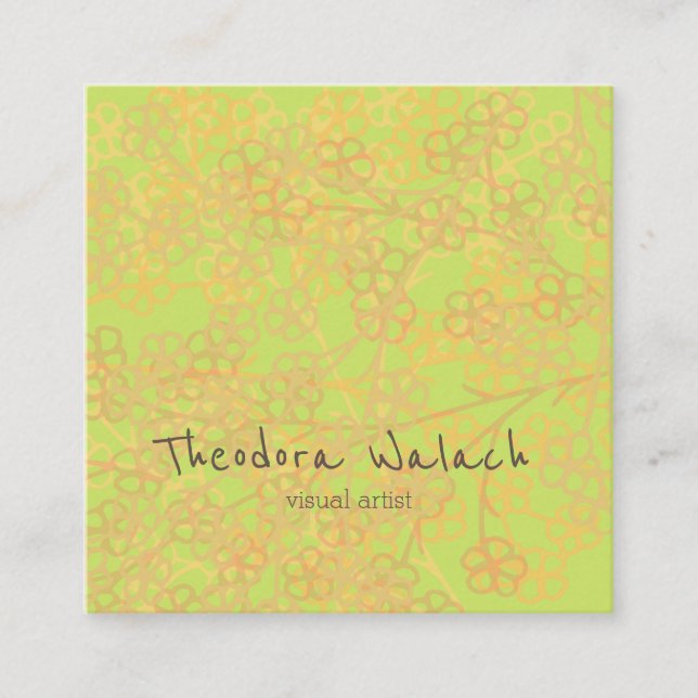 Künstlerische Lebensblume Abstrakt Beruflich Quadratische Visitenkarte (Vorderseite)