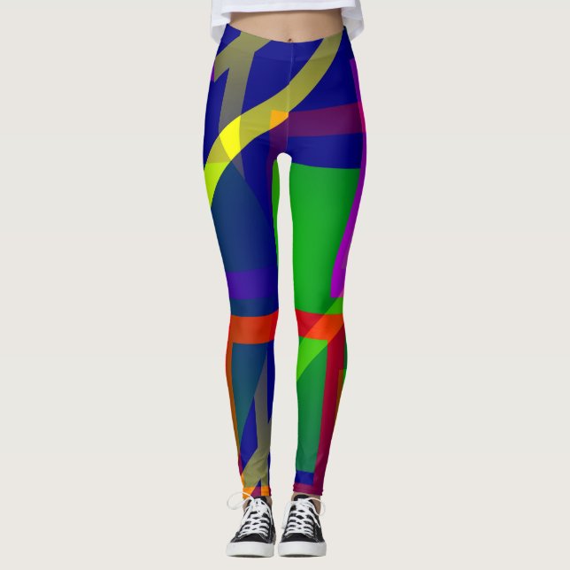 Künstlerische Leggings für moderne Grafikfarbblöck (Vorderseite)