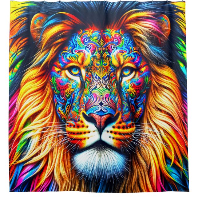 Künstlerische Lion Duschvorhang (Vorderseite)