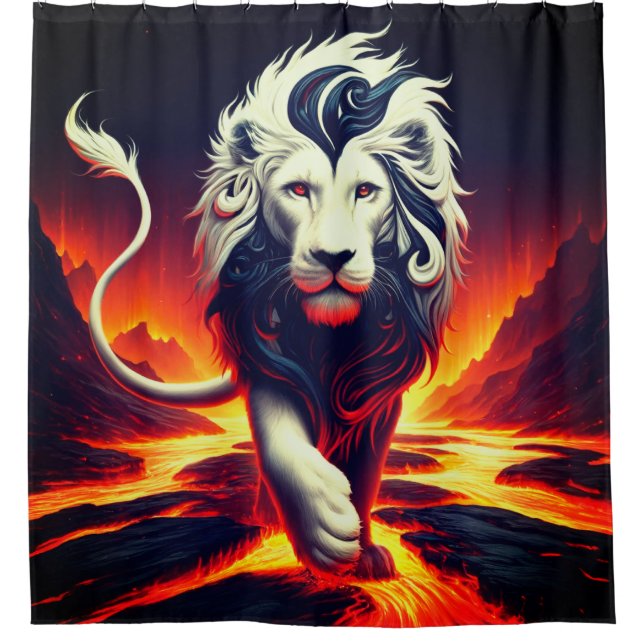 Künstlerische Lion Duschvorhang (Vorderseite)