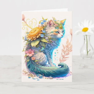Künstlerische majestätische Katzenillustration Karte