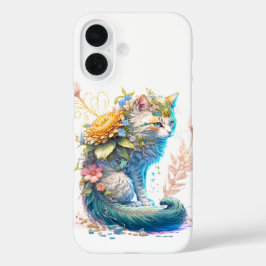 Künstlerische Majestic Kitty Cat Illustration iPhone 16 Hülle