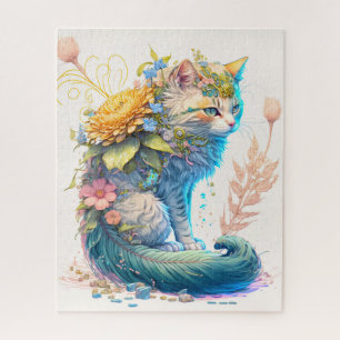 Künstlerische Majestic Kitty Cat Illustration Puzzle