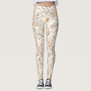Künstlerische marine Korallenmuschel Terrakotta El Leggings