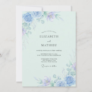 Künstlerische Minze Blaublüten-Hochzeit Einladung