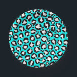 Künstlerische moderne Cyclablau-Leopard-Tierdruckm Pappteller<br><div class="desc">Künstlerisches, modernes, trendiges und von Hand in Schwarz und Weiß gezeichnetes Leopardenmuster auf zyanblauem Hintergrund. ***WICHTIGE HINWEIS FÜR DESIGN: Für individuelle Designanfragen, wie z.B. passende Produktanfragen, Farbänderungen, Platzierungsänderungen oder andere Änderungswünsche, klicken Sie bitte auf den "KONTAKT"-Button oder senden Sie eine E-Mail an den Designer direkt unter lafemme.art@gmail.com. Sie können ihr...</div>