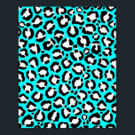 Künstlerische moderne Cyclablau-Leopard-Tierdruckm Poster<br><div class="desc">Künstlerisches, modernes, trendiges und von Hand in Schwarz und Weiß gezeichnetes Leopardenmuster auf zyanblauem Hintergrund. ***WICHTIGE HINWEIS FÜR DESIGN: Für individuelle Designanfragen, wie z.B. passende Produktanfragen, Farbänderungen, Platzierungsänderungen oder andere Änderungswünsche, klicken Sie bitte auf den "KONTAKT"-Button oder senden Sie eine E-Mail an den Designer direkt unter lafemme.art@gmail.com. Sie können ihr...</div>