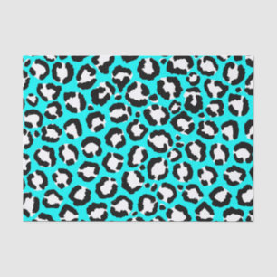 Künstlerische moderne Cyclablau-Leopard-Tierdruckm Seidenpapier