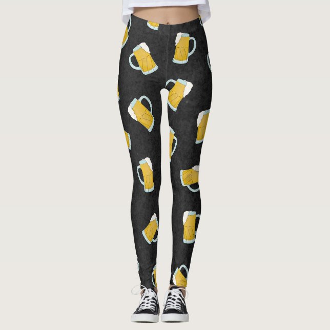 Künstlerische, moderne, gelbe Biersteine Leggings (Vorderseite)