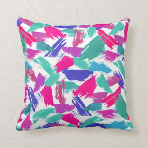 Künstlerische moderne rosa Aquamarine Lila Pinsels Kissen