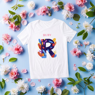 Künstlerische Monogramm - Letter R Bold Geburtstag Tri-Blend Shirt
