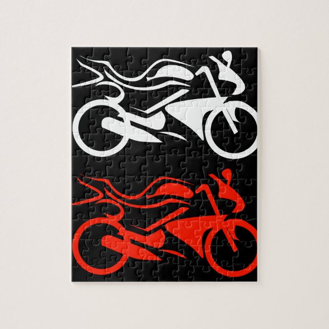 Künstlerische Motorradgraphik Puzzle (Vertikal)