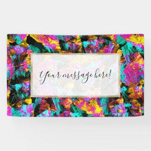 Künstlerische Neonfarben Schwarze Abstrakte Malere Banner