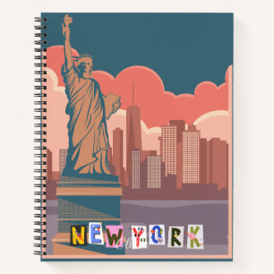 Künstlerische New Yorker Skyline Personalisiert Notizbuch