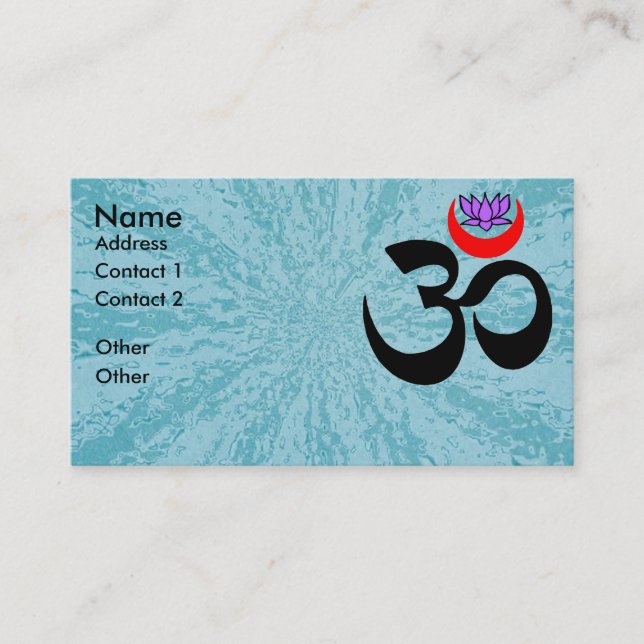 Künstlerische Om - Yoga Business Card Visitenkarte (Vorderseite)
