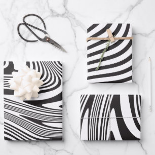 Künstlerische Op-Art-Künstler Abstrakt Art Moderne Geschenkpapier Set