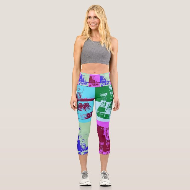 Künstlerische Palettenkunst Pop Capri Leggings (Vorderseite)