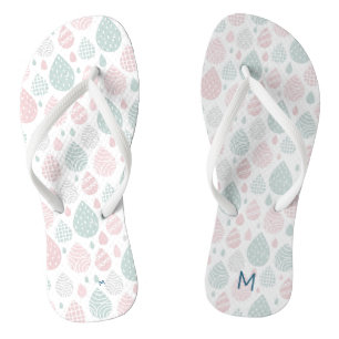 Künstlerische Pastel Raindrops Monogramm Flip Flop