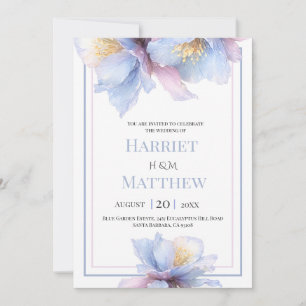 Künstlerische Pastell-Botanische Blumen Hochzeit Einladung