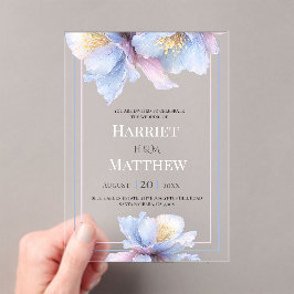 Künstlerische Pastell-Botanische Blumige Hochzeit Acryleinladungen
