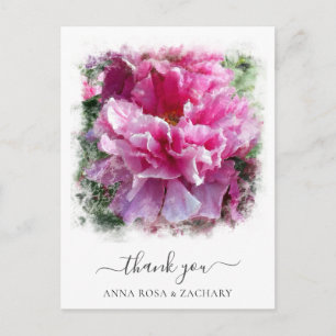 *~* Künstlerische Pfingstrose Florale Dankeschön A Postkarte