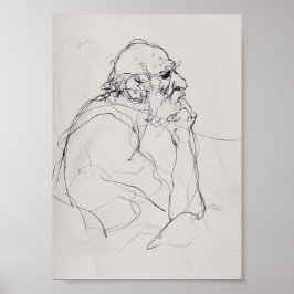 Künstlerische Philosophin Portrait Sketch - Premiu Poster