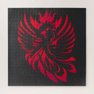 Künstlerische Phoenixflame. Vogelästhesie Puzzle