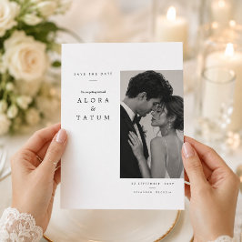 Künstlerische Porträt-Hochzeitskarte zum Speichern Save The Date